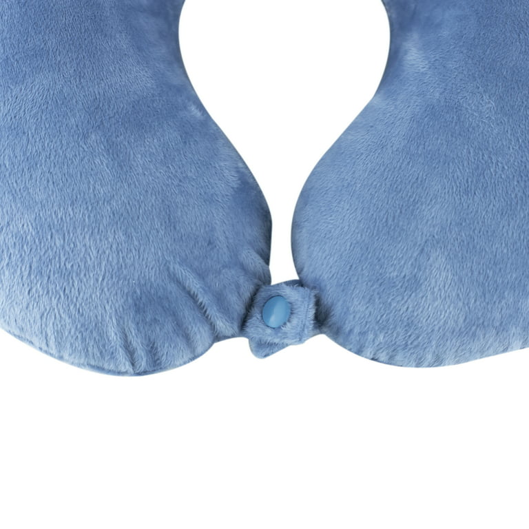 TripGood Neck Pillow for Travel - Extra Upper Back Support -  Back Buckle Strap - Large(16.7 Neck Circumference) - Memory Foam - Blue :  Home & Kitchen