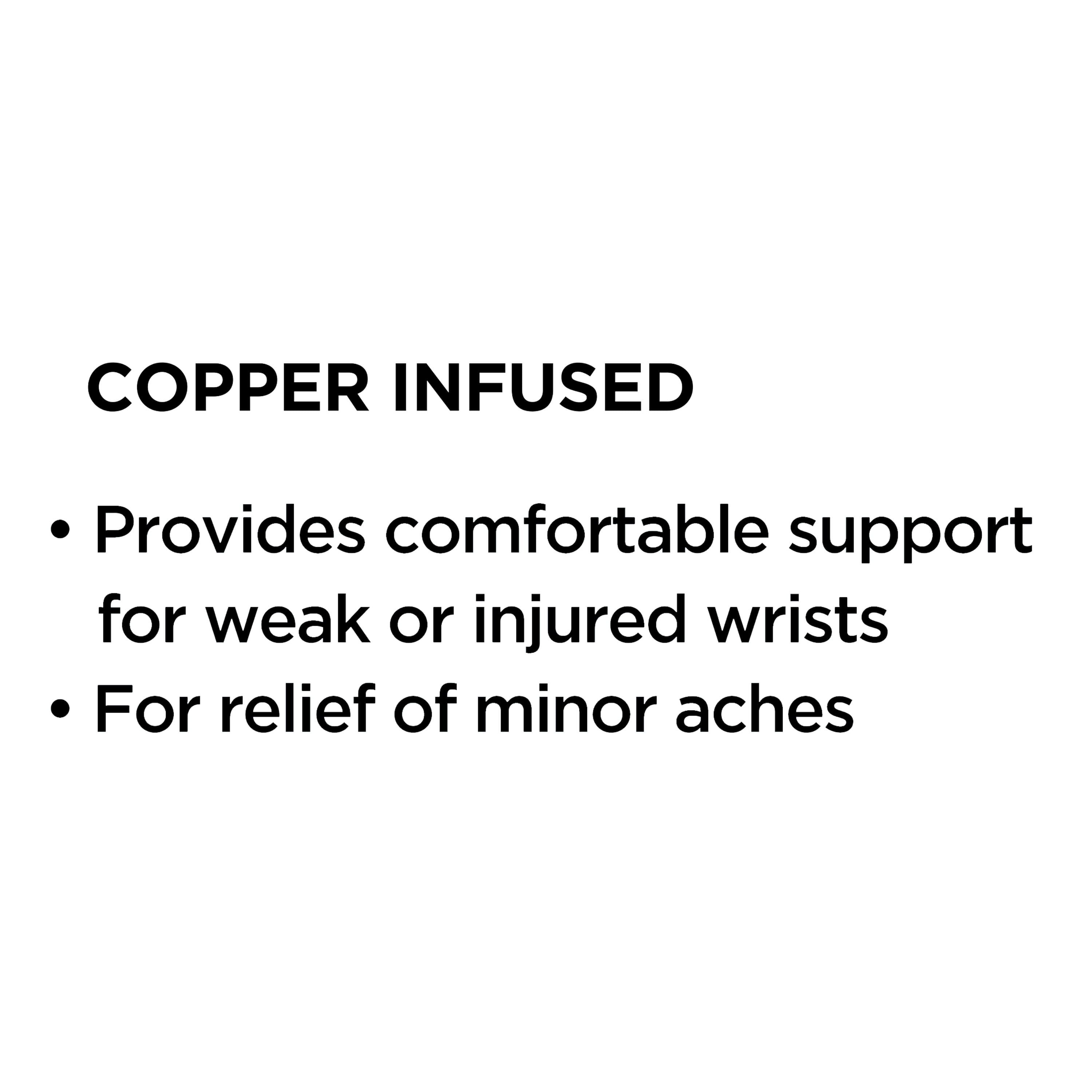 Equate Adjustable Copper Infused Wrist Splint Support, Black, One Size, Left or Right