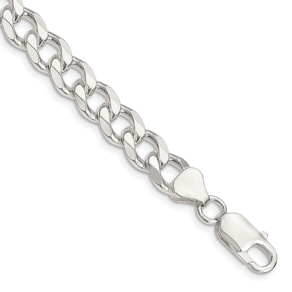 Auriga Fine Jewelry 925 Sterling Silver 8mm Curb Chain Bracelet 9 inch for Women