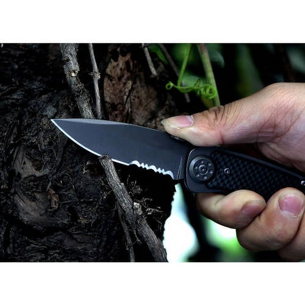 Ozark Trail Serrated Clip Knife with 3" Titanium Coated Blade, 3.75" Aluminum Handle and Pocket Clip - image 2 of 3