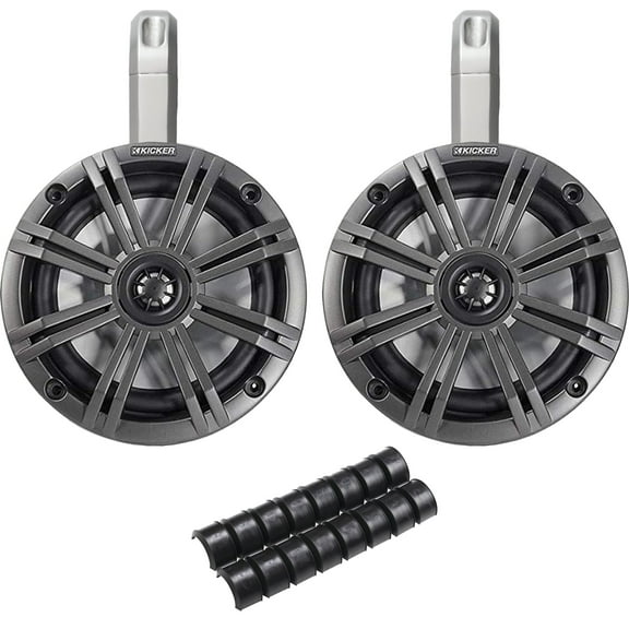 Kicker PowerSports White Weatherproof Tower Enclosures 6.5" Charcoal Marine OEM Speakers