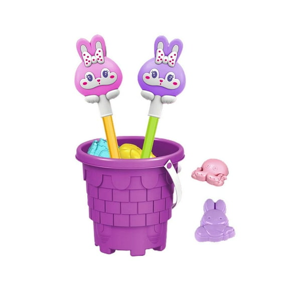 588-33A Rabbit Beach Set 5-piece Children's Beach Toy Bucket Set Crab Sand Shovel Summer Beach Digging Sand Playing Tools Hourglass Wholesale