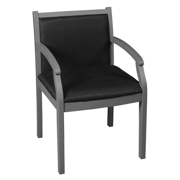 Regency Regent Upholstered Guest Side Accent Armchair- Grey/ Black