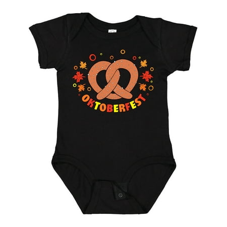 

Inktastic Oktoberfest with Pretzel and Leaves in Orange Red and Yellow Boys or Girls Baby Bodysuit