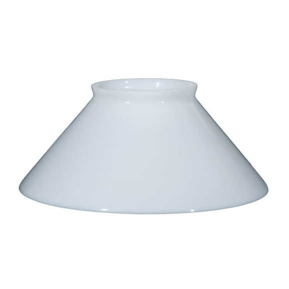 B&P Lamp® Large 14 Inch Diameter Slant Style Opal Glass Shade with 6 Inch Top Fitter