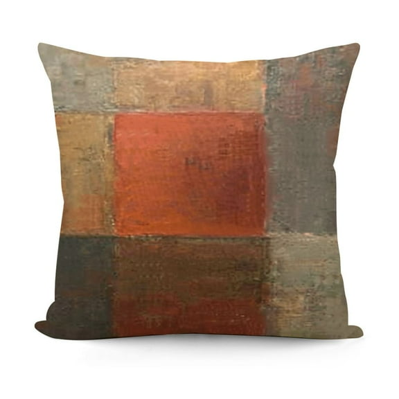 YINGXI  Throw Pillow Covers Modern Home Art Decor,Pillow Cases Decorative, Abstract Oil Painting Pillowcases for Bedroom, Living Room, Grey Burnt Orange 12x12in