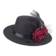 thumbnail image 5 of Sombrero de copa victoriano, accesorio para disfraz, flor de rosa artificial y pluma para eventos de adultos. Altura 10cm, 5 of 9
