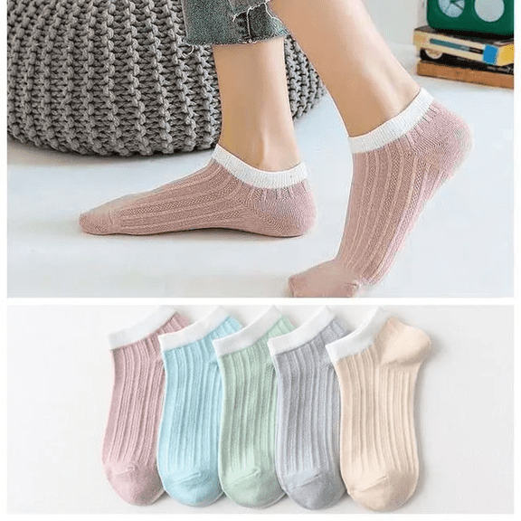 Ankle Candy Pastel Socks, Lightweight Breathable Low-Cut (5 Pack)