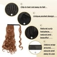 thumbnail image 4 of 22 Inch Long Curly Wrap Around Ponytail for Women Clip in Ponytail Hair Extensions Synthetic Brown Hair Pony Tails Hairpieces - Blonde, 4 of 6