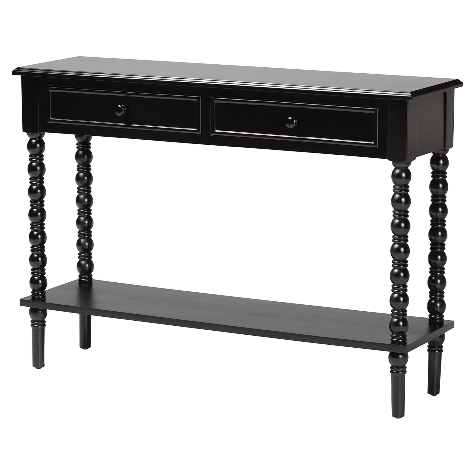 Baxton Studio Malinda Classic Console Table, 2-Drawer, Black