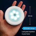 thumbnail image 4 of (6 Pcs) Led Sensor Lights Motion Sensor Lights Closet Lights Battery Operated (not Included) Led Lights For Stairs Closet Closet Easy Installation (wh, 4 of 4