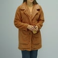 thumbnail image 4 of IROINNID Women's Shearling Jacket Long Sleeve Solid Color Notch Lapel Outwear, Leisure Large Lapel Thickened Plush Jacket, 4 of 7