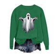 thumbnail image 4 of HomeDM Women's Halloween Sweatshirt Long Sleeve Ghost Pumpkin Graphic Tops Casual Fall Crew Neck Pullover, 4 of 5