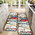 thumbnail image 4 of Kitchen Rugs Sets Of 2,Pioneer Flower Floral Print Pattern Anti Fatigue Kitchen Mat Rugs Non Slip Washable,Decorative Kitchen Floor Mats for Kitchen,Sink,Laundry,17"x47"+17"x47", 4 of 5