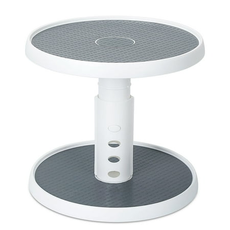 

10 2-Tier Non-Skid Lazy Susan Turntable - Adjustable Spice Rack for Kitchen Cabinet Counter Pantry and Bathroom.