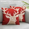 thumbnail image 3 of GOSMITH  Christmas Pillow Covers Sleigh Snowflakes Winter Decorative Square Cushion Covers Shells for Bed,Sofa,Couch Red Deer, 3 of 5