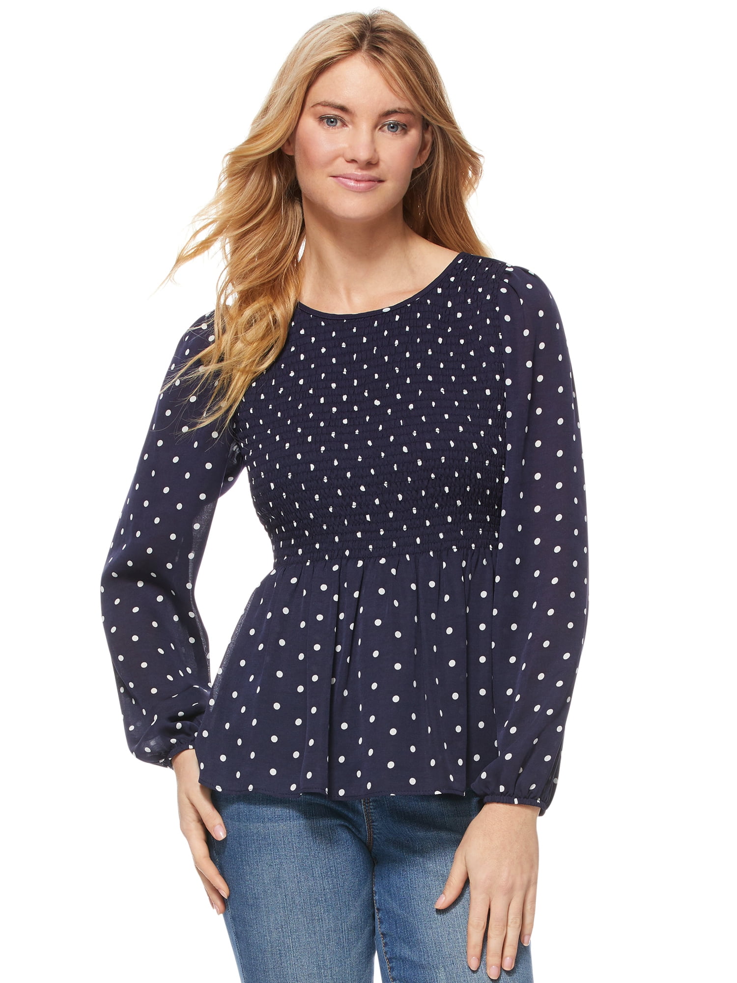 Scoop Scoop Long Sleeve Ruffle Top Women's