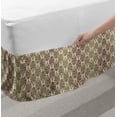 thumbnail image 2 of Earth Tones Bed Skirt, Baroque Antique Renaissance Inspired Vintage Style Rococo Damask Pattern, Elastic Bedskirt Dust Ruffle Wrap Around for Bedding Decor, 4 Sizes, Sepia Brown Beige, by Ambesonne, 2 of 2