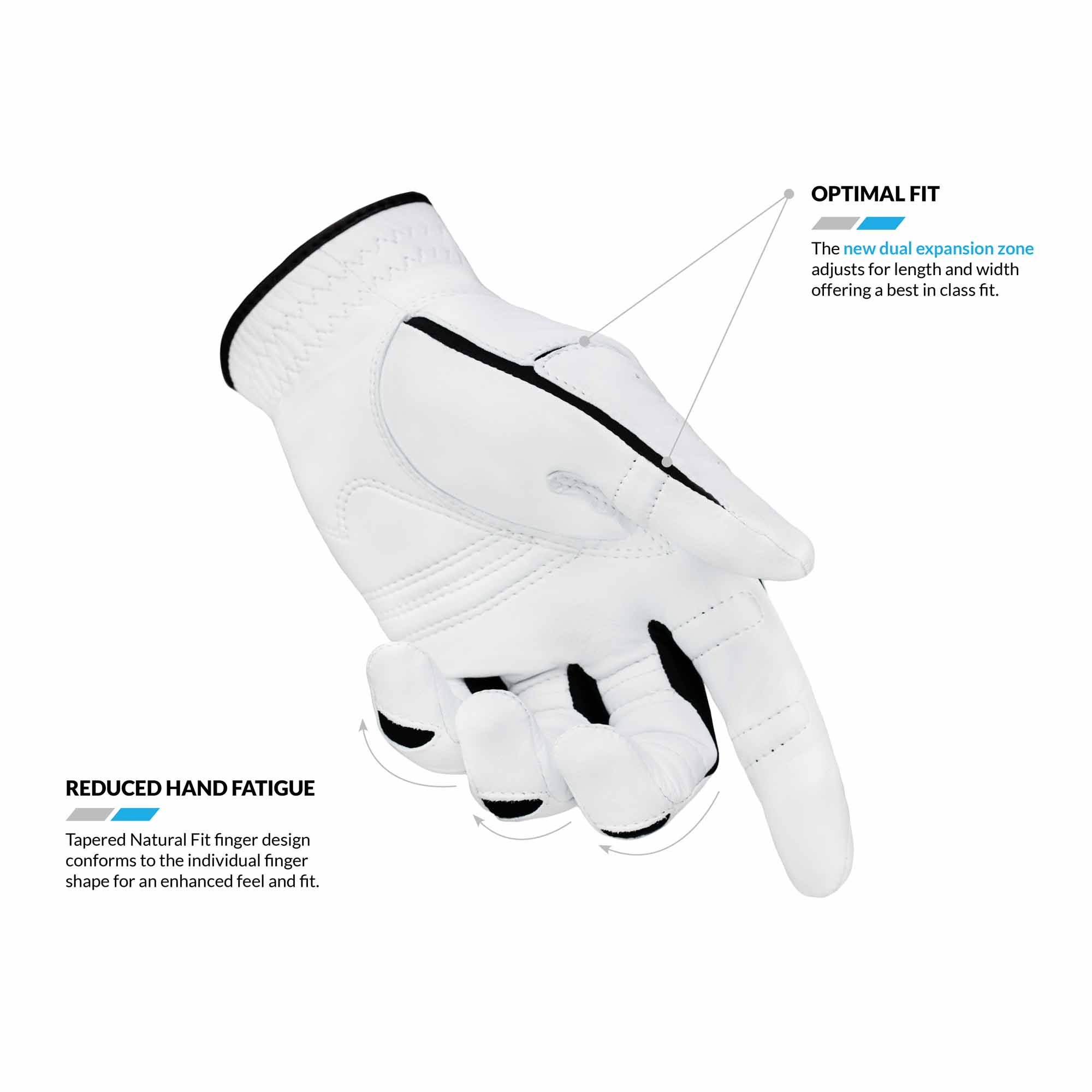 Bionic Gloves Men's StableGrip 2.0 Golf - Right - Gray - 3XLarge