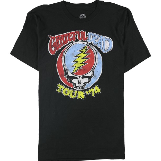 New World Hombres Gratful Dead Tour 74 Camiseta gráfica, Negro, X-Large New World Camiseta gráfica