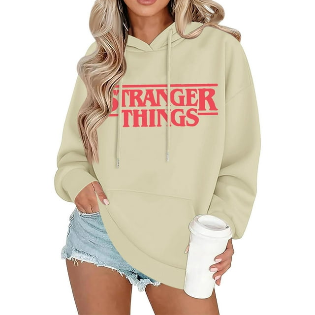 S-Strangers Things Hoodies for Women Long Sleeve Sweatshirt Causal Drawstring Pullover Soft Hoodies