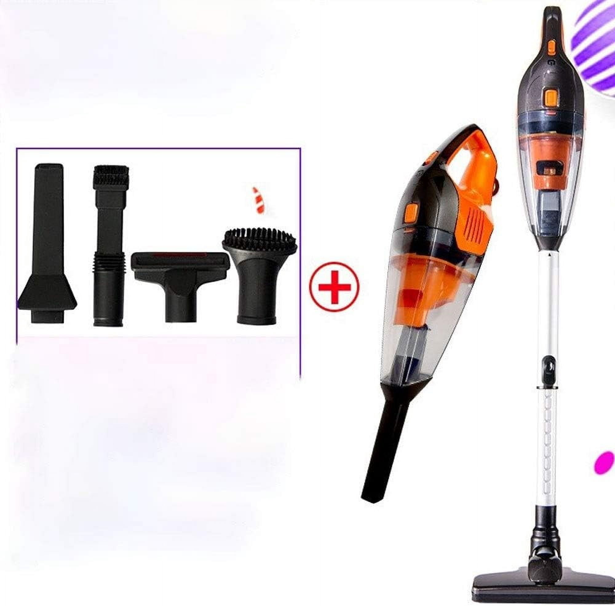 Hard Floor Vacuum Cordless Vacuum Cleaner, Powerful Suction Stick and Handheld Light Weight Bagless Large-Capacity Dust Cup Vacuum Ideal for Hard Floor Carpet Pet Hair for Home (Color : Red)