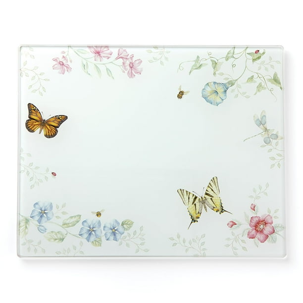 Tabla de cortar Lenox Butterfly Meadow Glass, tamaño grande, 1,34 kg