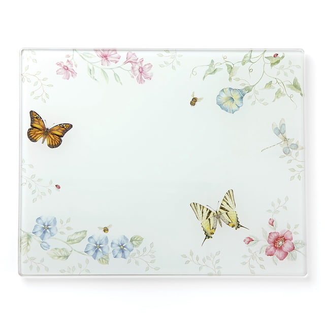 Tabla de cortar Lenox Butterfly Meadow Glass, tamaño grande, 1,34 kg
