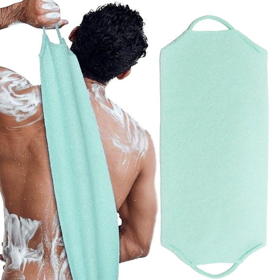 Back Scrubber for Shower Exfoliating Washcloth Back Cloth Body Extended Length Scrubber Towel Nylon Exfoliating Stretchable Pull Strap Wash Cloth for Bath Body Scrub Washcloth