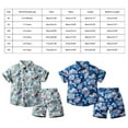 thumbnail image 3 of Otqutp Toddler Beach Bodysuits for Summer Boys Tropical Print Shirt Beach Pants Children's Clothing Seaside Travel Children's Set, 3 of 9