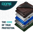 thumbnail image 3 of Core Tarps 16 Mil Heavy Duty Tarp Camping Tarpaulin Waterproof Cover, Green/Black 9′ X 12′Ft, 3 of 7