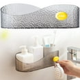 thumbnail image 2 of Wall Mounted Shower Caddy, Shower Caddy Organizer Shelf, No Drilling Walls Adhesive Shelf, Bathroom Shelves with Self Adhesive Tape for Bathroom, 10.43x3.14x5.12 Inch, Gray, 2 of 8