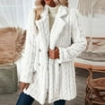 thumbnail image 2 of Luxalzxs Fuzzy Fleece Jacket for Women Fashion Long Sleeve Lapel Collar Button Down Teddy Coat Plush Warm Winter Outwear Jackets, 2 of 5