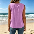thumbnail image 4 of Gamivast Sleeveless Tank Tops for Women Crewneck Shirts with Chest Pockets Casual Loose Fit Summer Blouses Basic Solid Color Tunic Tees for Daily Office Business Wear Purple M, 4 of 8
