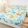 thumbnail image 5 of Erosebridal Watercolor Dinosaur Full Size Sheets for Kids Boys Girls, Colorful Dino Bed Sheets, 4pcs (1 Flat Sheet, 1 Fitted Sheet and 2 Pillowcases), 5 of 6