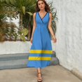 thumbnail image 3 of Flag of Aruba Dress Summer Street Style Bohemia Long Dresses Female Sleeveless Printed Maxi Dress, 3 of 9