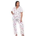 thumbnail image 2 of White Mark Women's Tropical Short Sleeve Button-Down Pajama Set, 2 of 6