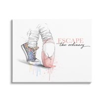 Stupell Industries Escape The Ordinary Ballet Shoe Graphic Art Gallery Wrapped Canvas Print Wall Art, Design by Alison Petrie