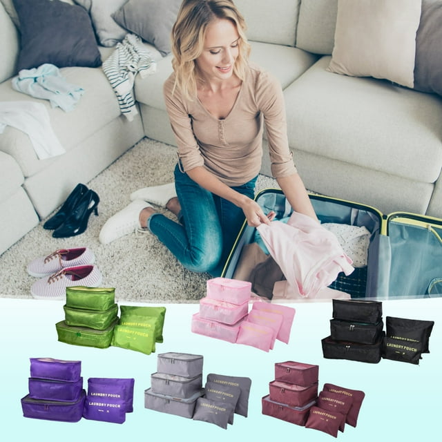 Boovnll 6 Set Packing Cubes for Travel, Multi-Functional Sorting Packages, Suitcase Organizer Compression Packing Cubes for Travel Luggage & Accessories, Packing Cubes