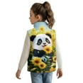 thumbnail image 2 of Xixirimido Cute Panda Vibrant Sunflower Pattern Kids Zip-up Vest for Girls Boys Sleeveless Fleece Vest with Pockets Stand Collar Jacket Kids Fall Winter Outwear for 7-8, 2 of 7