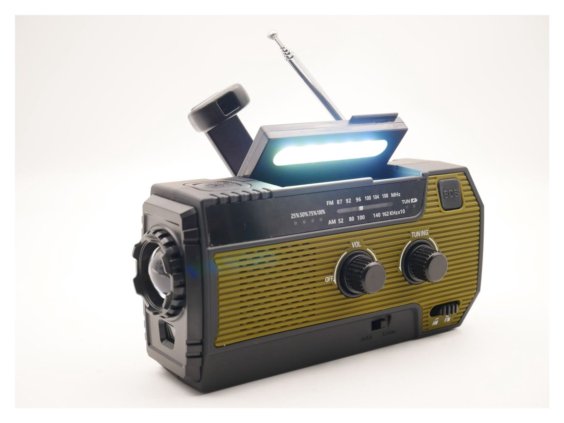 Multifunctional Emergency Radio, Hand-cranked Generator, Solar Charging, Outdoor Lighting, Disaster Prevention ,Portable
