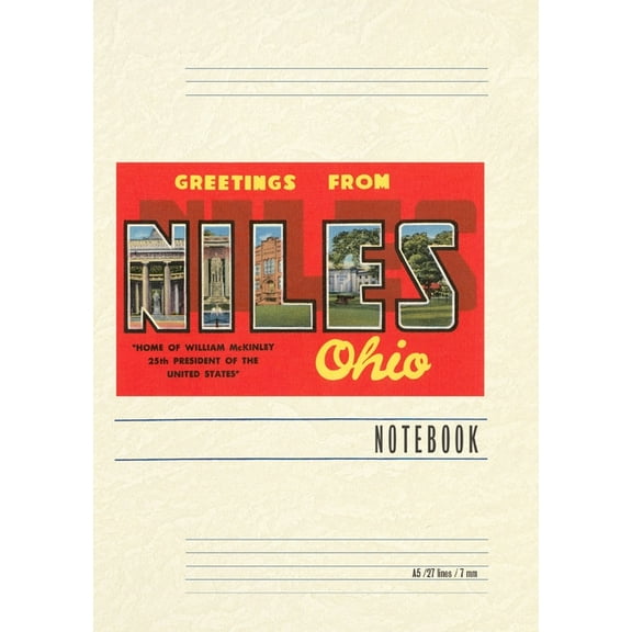 Vintage Lined Notebook Greetings from Niles, (Paperback)