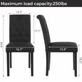 thumbnail image 4 of thksbought Set of 4 Upholstered Fabric Dining Chairs with Button-Tufted Details (Set of 4 Black), 4 of 4
