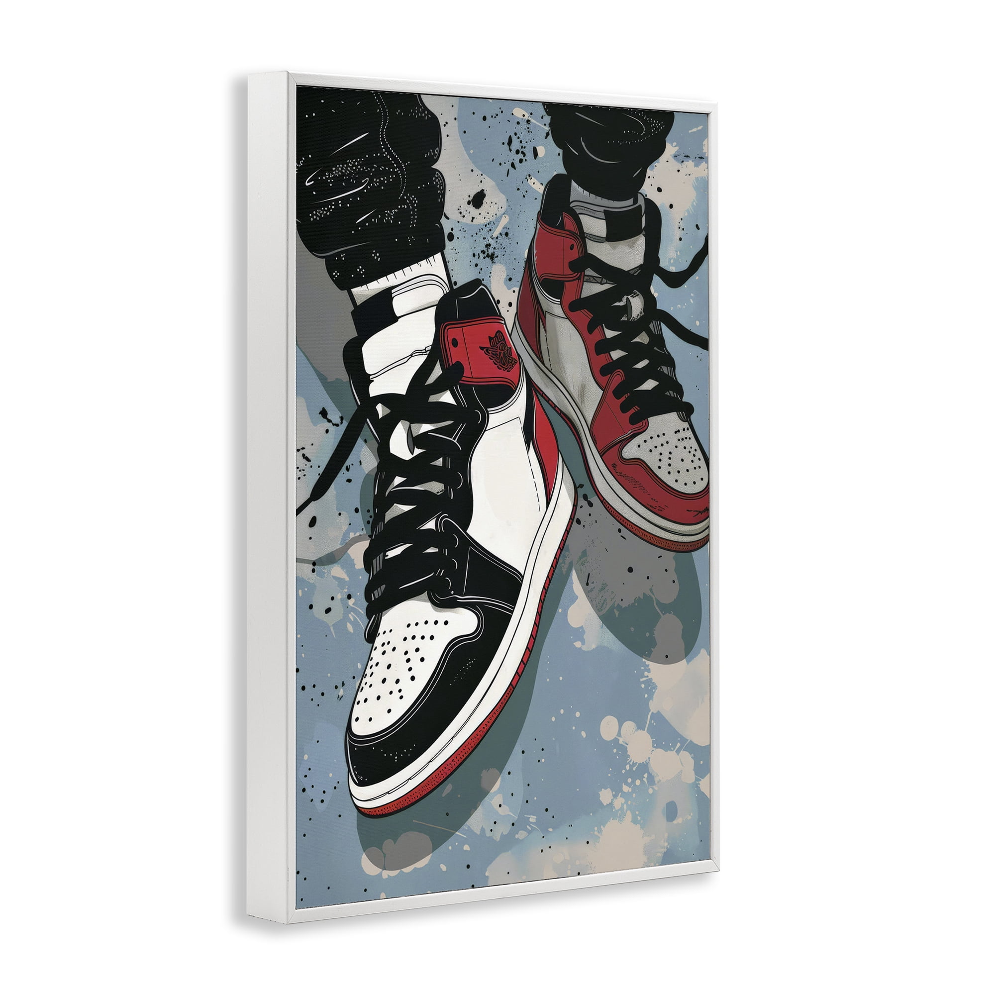 Stupell Industries Casual Streetwear Sneakers White Framed Giclee Art, design by Ray Powers