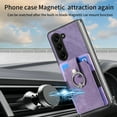 thumbnail image 7 of Feishell for Samsung Galaxy Z Fold 6 Wallet Case with Elastic Card Holder,Premium PU Leather 360° Rotation Finger Ring Holder Kickstand Anti-Scratch Shockproof Protective Phone Case,Purple, 7 of 7
