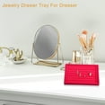 thumbnail image 6 of Velvet 7 Slots Jewelry Trays Stackable Tray Box Showcase for Rings Earrings Studs Rose Red, 6 of 8