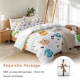 thumbnail image 7 of Cartoon Owl Bedding Duvet Cover Set Twin Size 4 Pieces Cute Animal Modern Art Soft Twill Plush Quilt Cover, Include 1 Duvet Cover 1 Flat Sheet And 2 Pillow, 7 of 7