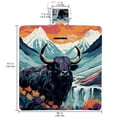 thumbnail image 2 of Yak Large Canvas Beach Blanket Picnic Mat - Waterproof Foldable Outdoor Sand Proof Mat for Travel and Camping, Lightweight and Portable, 2 of 6