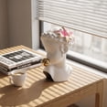 thumbnail image 3 of 9.45" Statue Bust Figurine Resin Head Sculptures Ornament for Home Tabletop Decor, Creative Bubble Girl Resin Statue for Modern Home Decor, Unique Tabletop Figurine for Living Room, White, 3 of 5