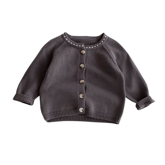 LOVZFMLL Sweaters for Boys Girls, Crew Neck Ribbed Cardigan Solid Color, Casual Essential Button Outerwear Fall Clothes Warm Winter Tops Toddler Boys Girls Clothes for 4-5 Years